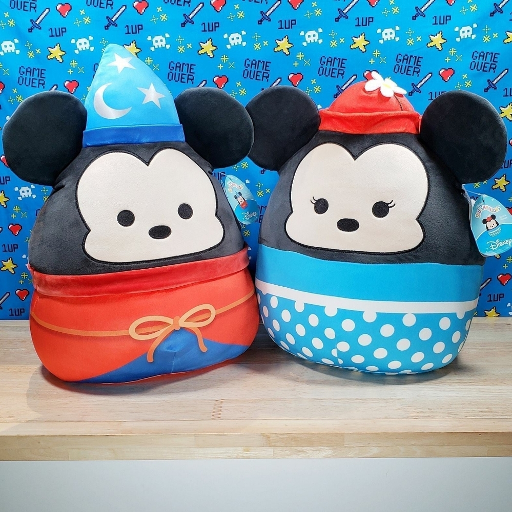 Squishmallow Mickey Mouse The Sorcerer's Apprentice & Minnie Mouse 16" Plush Set